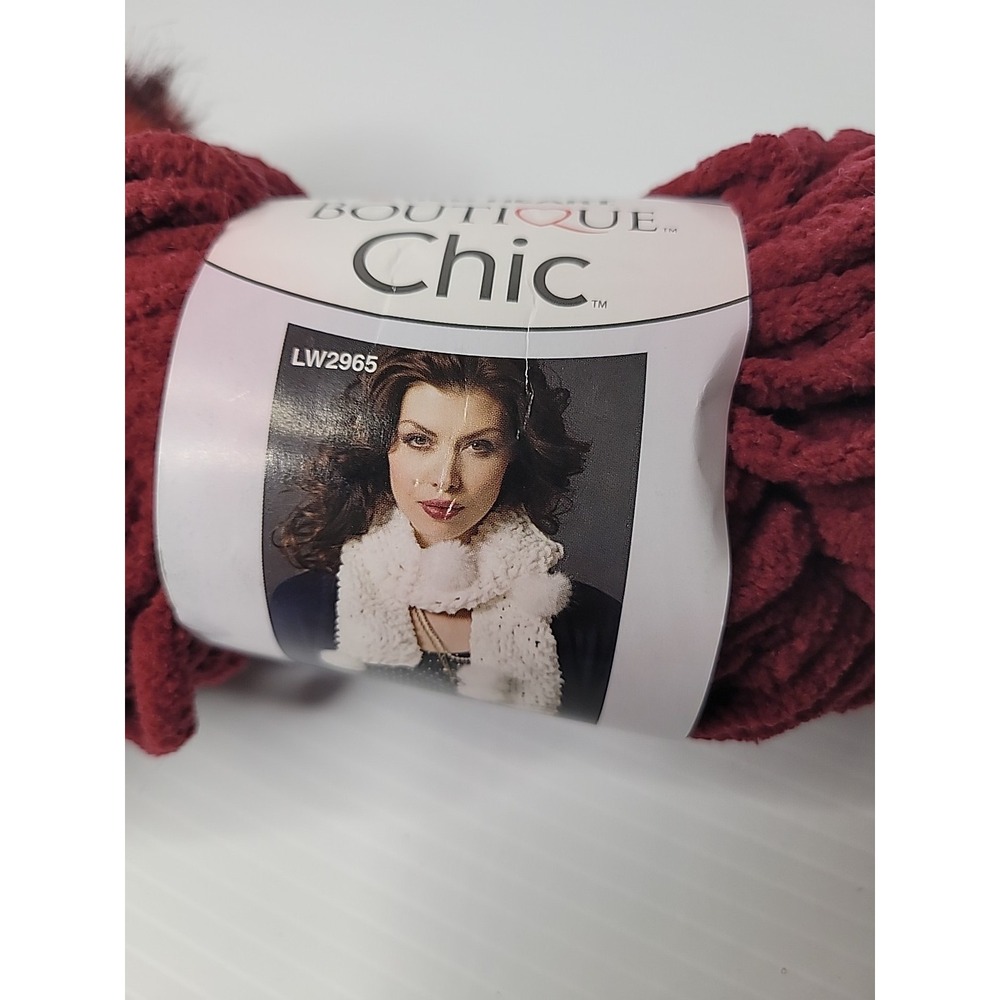 Red Heart Boutique Chic Brandywine Cognac 3.9oz Fun Faux Fur Accents Yarn - Picture 2 of 5